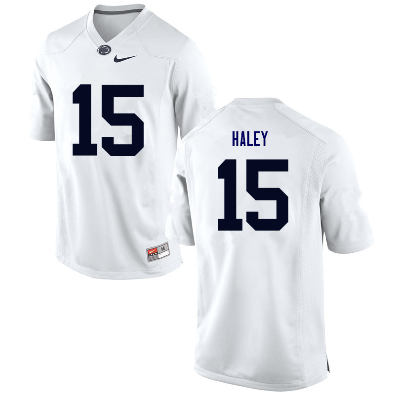 Men Penn State Nittany Lions #15 Grant Haley College Football Jerseys-White